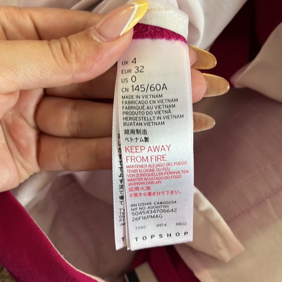 TOPSHOP Petite Pink Trousers Size 0 - Picture 5 of 6